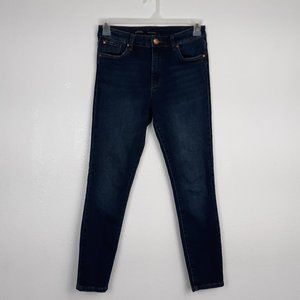 See Thru Soul High Rise Ankle Skinny Jeans Women's Size 26 Medium Wash Denim.